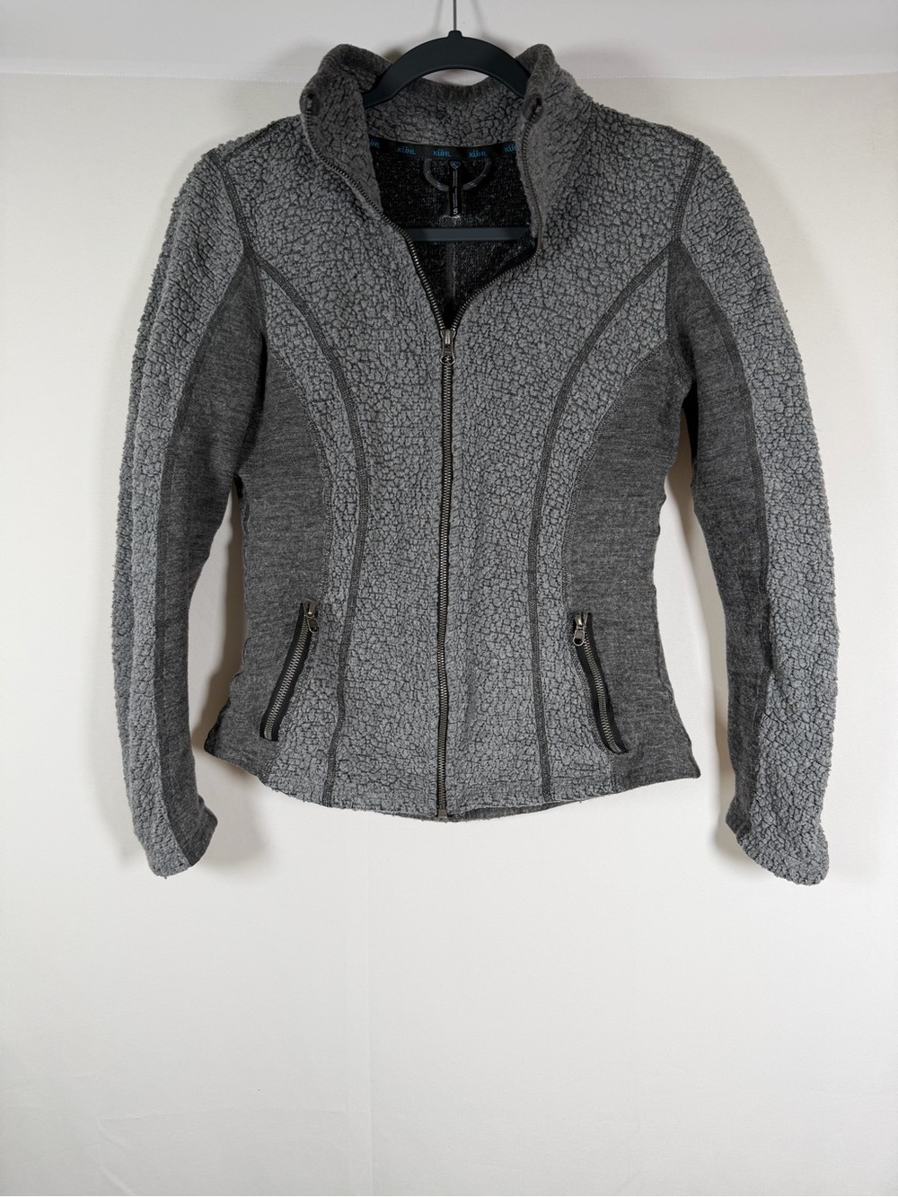 Kuhl Koret Full Zip Gray Sherpa Fleece Jacket - outdoors, granola, hiking